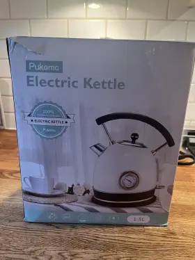 Bn-2021b467 Pukomc Electric Kettle 1.8l White With Temperature Gauge And 360 Swivel Base