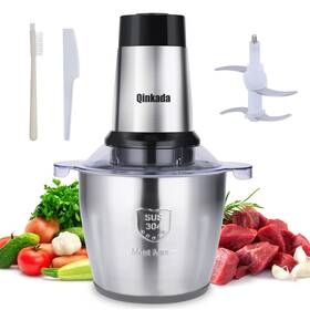Qinkada B0936vbtbs Food Processor 500w Powerful Meat Grinder 14cup Stainless Steel Bowl