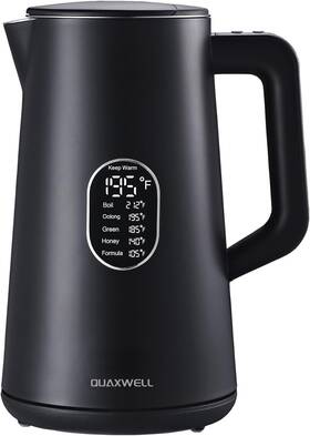 Quaxwell 445029952900 1.5l Electric Kettle Stainless Steel Double Wall Cool Touch Fast Boil 5 Tempera