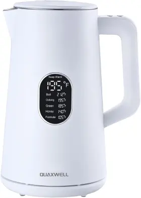 Yk-e833 Quaxwell Electric Kettle 1.5l Stainless Steel Double Wall Cool Touch Teapot Fast Boil