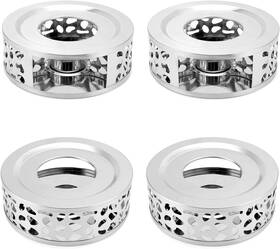 Qwork Qs34274 Tea Kettle Warmer 4 Pack Brushed Stainless Steel Hollow Frame Wi