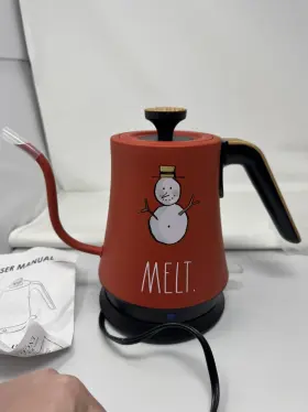 Rae Dunn 192598747594 Christmas Stainless Steel Electric Gooseneck Melt Snowman Tea Kettle