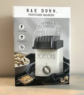 Rae Dunn Hl9179369 Electric Popcorn Maker Machine 1100 Watt 5 Minutes Square Plastic Scoop