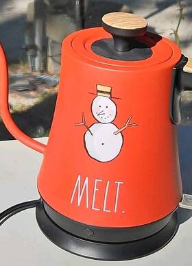 Rae Dunn Rdhlgnk2 Electric Kettle Melt Snowman Heat Water Hot Cocoa Christmas Gooseneck