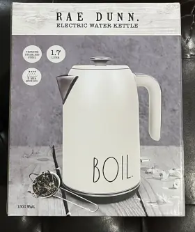 Yrdkt18 Rae Dunn New Electric Water Kettle 1.7 Liter White Inch Boil