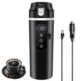 Rauwseul B0d9661jdx Dc 12v/24v Car Travel Electric Kettle 400ml Heating Mug With Anti-spill Lid