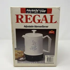 K7427wh Regal Poly Hot Pot 5 Cup Electric Warmer Server New Sealed Flower Usa