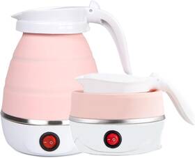 Resgitiati Whh-000 Travel Kettle Electric Foldable Portable Silicone Collapsible Tea Pot Pink New