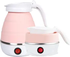 Whh-000 Resgitiati Travel Kettle Electric Foldable Portable Silicone Collapsible Tea Pot Pink New