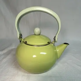 Res1602 Reston Lloyd Light Green Enamel-on-steel Tea Kettle With White Ergonomic Handle
