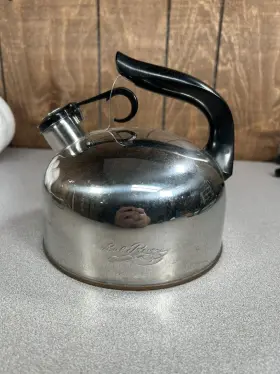 Cu03i Revere Ware Paul Whistling Tea Kettle Copper Bottom Cu03 I 2 Quart Stainless Vintage