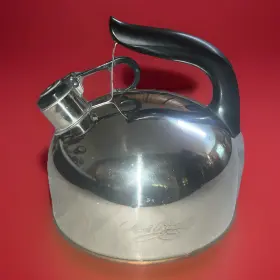 Cu14b Revere Ware Vintage Paul Tea Kettle 2 Quart Copper Bottom Pot Stainless Steel