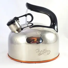 F97-c Revere Ware 2 Quart Whistling Copper Bottom Tea Kettle 7 Inch X