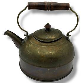 Revere Ware Usa-81 Vintage Copper Tea Kettle Paul Signature Wood Handle 1801
