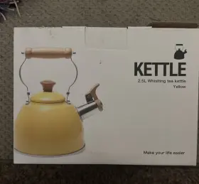 Hebl6023 Rockuwalk 2.5l Yellow Stainless Steel Whistling Tea Kettle