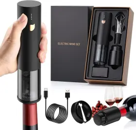 Rocyis 671716567516 Wine Gifts-electric Opener-automatic Opener Black-4pcs Auto