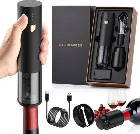 Hkwo0004 Rocyis Wine Gifts-electric Opener-automatic Opener Black 4 In 1