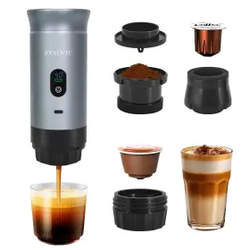 Ryalntc 738253219169 3-in-1 Portable Espresso Machine For Travel And Camping- 20 Extra Large Silver