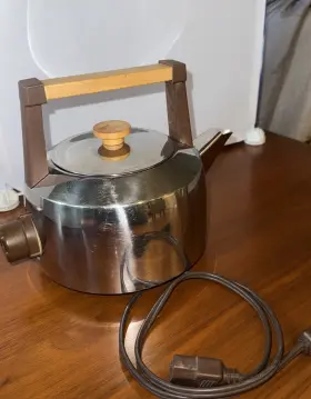 1500w Salton Tk-20 Electric Kettle Stainless Steel Vintage And Rare B-10