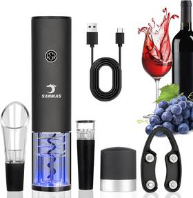 Sanmas C010 Rechargeable Electric Wine Bottle Opener Set - Automatic Black-5