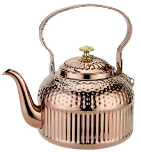Sanqiahome 972666232412 Antique 1.5l 50oz Stainless Steel Teapot With Infuser Copper