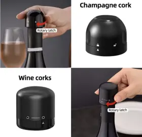 Kpq-1 Saraudy Electric Wine Opener Set With Foil Cutter And 2 Black