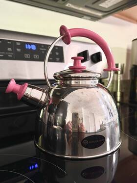 Schulte-ufer W09/06 Schulte-ufer Stainless Whistling Tea Kettle 1l Silver/pink Handle