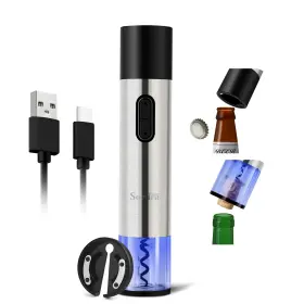 362101 Secura Home Electric Wine Bottle Opener And Beer Standard Silver