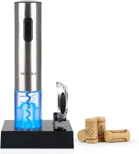 Kp1-36n2 Secura Electric Wine Opener Automatic Bottle Corkscrew Silver