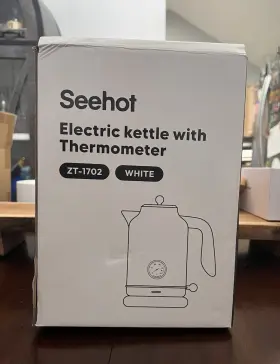 Zt-1702 Seehot Cordless Electric Kettle 1.7l 1200w Thermometer White