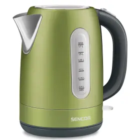 Swk1770gg Sencor 1.7l Stainless Steel Electric Kettle With Lid Safety Lock Light Green