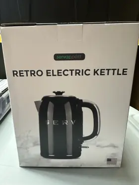 Servappetit 810147692668 Black Retro Style Serv Corded Electric Water Kettle 1.7l Teapot Nib