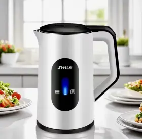 Sl-030a-1b Shile Electric Kettle 1500 W Stainless Steel Auto Shut Off White