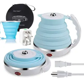 Shineme 190149280491 Upgrade Travel Kettle Food Grade Silicone Dual Voltage 110-220v Ultra