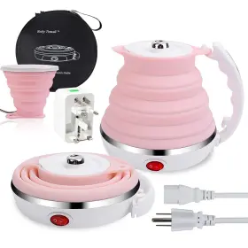 Shineme 190149339441 Upgrade Travel Kettle Food Grade Silicone Dual Voltage 110-220v Ultrathin Po