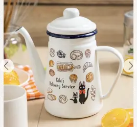 Enkt1 Skater Kikis Delivery Service Enamel-on-steel Drip Kettle 1.1l White