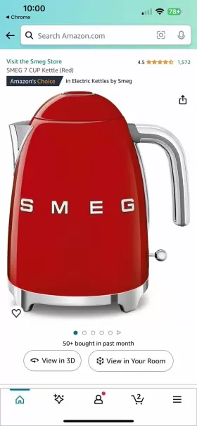 Klf04rdus Smeg Red Stainless Steel 50s Retro Variable Temperature Kettle Used