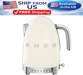 Smeg1.7 Smeg Retro Style Variable Temperature Kettle Cream