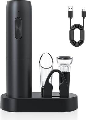 Soenglyun Kp-1125 Electric Wine Opener Set Rechargeable Rechargeable-black