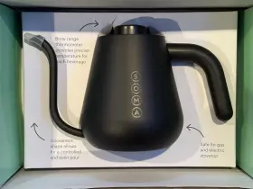 305-19-01b Soma Stainless Steel Gooseneck Coffee And Tea Kettle Black 1l Stovetop New