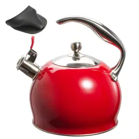 Sotya 008678918474 Tea Kettle Best 3 Quart Induction Modern Stainless Whistling - Red