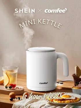 800w Standard 0544 Comfee Mini Electric Kettle 0.6l Fast Boil Tea Pot Stainless Steel Interior