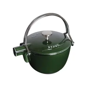 Staub 872078002565 Cast Iron 1- Quart Round Tea Kettle - Basil Made In France