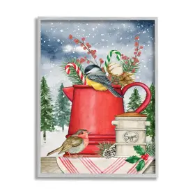 Stupell Industries 196216778632 Winter Birds Perched Tea Kettle Holly And Fir Design By Nd Art