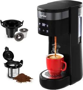Zec001 Sunvivi 3-in-1 Single Serve Coffee Machine Brewer For K-cup Pods Black