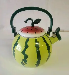 Supreme Housewares 795110715189 Enameled Steel 1.6 Quart Watermelon Stovetop Kettle