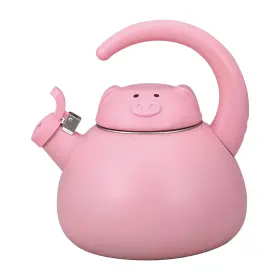 Supreme Housewares 795110715219 Whistling Tea Kettle For Stove Top Enamel On Steel Teakettle Pink Pig Design