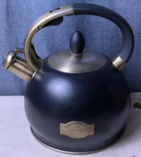 Cp-116 Susteas Whistling Tea Kettle Induction Stovetop 2.6 Quart Black Stainless Steel