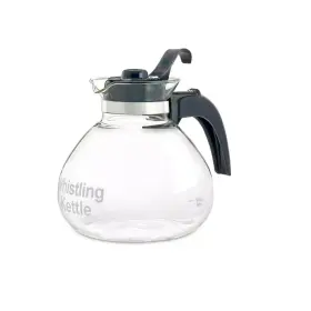 T.o.p. 313106891893 Cafe Brew Glass 12 Cup Stove Top Whistling Tea Kettle