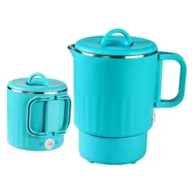 Tadcmey 712396450061 0.8l Small Portable Electric Kettle With Foldable Handle 27 Ounce Travel Blue